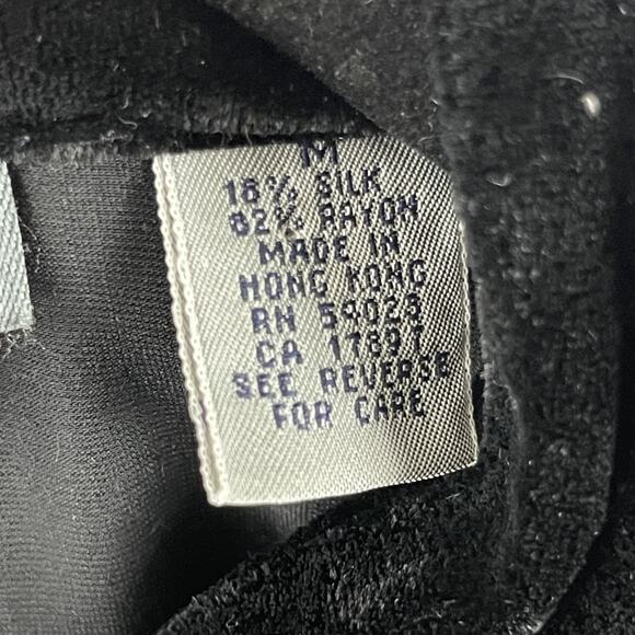 Vintage Gap Silk Blend Top Womens M Black Crushed Velvet Knot Button Hong Kong - Picture 10 of 16